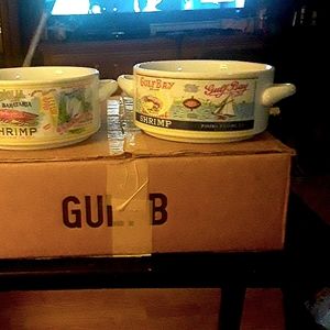 Soup bowls Cajun theme 2 cups